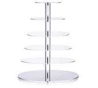 Ulifeme Présentoir Cupcake, 6 Etages Presentoir Gateau pour Mariage, Bébé Fête & L'après-midi Thé, 4mm Épaisseur Acrylique Dessert Tour Support for Muffin et Gâteau, Diamètre 16"/14"/12"/10"/8"/6"