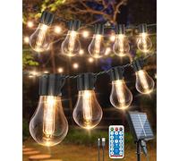 ULIGHTOWN Guirlande lumineuse solaire d'extérieur - 14 m - USB et télécommande - 30 ampoules LED incassables - Étanchéité IP65 - Pour jardin, tonnelle, terrasse, fête, décoration de mariage