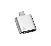 ULIJTH Adaptateur de charge sonore USB C - Sortie simultanée de 3,5 mm - Prend en charge rapidement la texture en alliage d'aluminium pour smartphone - Double port USB C - Son et adaptateur
