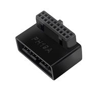 ULIJTH Adaptateur d'extension USB 3.0 20 broches coudé à 90 degrés pour carte mère USB 3.0 19 broches