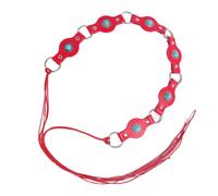 ULIJTH Ceinture large réglable en cuir PU pour femme avec décorations turquoises pour diverses occasions Ceinture Western Disc Ceinture turquoise pour femmes, rose rouge, taille unique