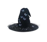 ULIJTH Chapeau de sorcière papillon réglable et durable pour fête d'Halloween - Accessoire de costume mystique