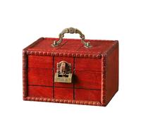ULIJTH Coffres en bois de style antique avec poignées pour la maison, organiseurs de rangement bucoliques pour souvenirs, fournitures de bureau, boîte de rangement conviviale