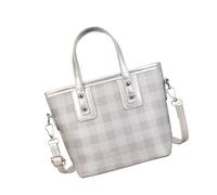 ULIJTH Élégant sac à bandoulière bicolore avec sangle réglable, composition en polyuréthane résistant à l'eau pour un usage quotidien, sac léger en polyuréthane pour femme, Argenté., One Size