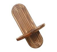 ULIJTH Étagère murale arquée double couche de rangement ovale en bois pour cuisine, salle de bain, salon, décoration murale vintage vieilli