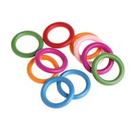 ULIJTH Lot de 10 anneaux en bois à mâcher pour oiseaux, jouets colorés pour perroquet, perruches, calopsittes, conures, bonbons d'Halloween