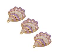 ULIJTH Pendentif en forme de coquillage en acier inoxydable galvanisé sous vide léger pour accessoires faits à la main, breloque de boucle d'oreille personnalisable pour bracelets, taille unique