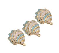 ULIJTH Pendentif en forme de coquillage en acier inoxydable galvanisé sous vide léger pour accessoires faits à la main, breloque de boucle d'oreille personnalisable pour bracelets, taille unique