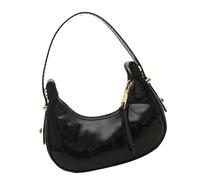 ULIJTH Petit sac de soirée Moon léger en polyuréthane avec poignée supérieure pour les trajets quotidiens et les tenues décontractées, Noir , One Size