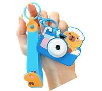 ULIJTH Porte-clés en forme d'animal ludique équipé d'une fonction de projection - Design compact multicolore tendance - Accessoire fantaisie portable - Projecteur porte-clés, bleu, taille unique