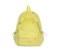ULIJTH Sac à dos d'inspiration japonaise avec broderie étoile - Design ergonomique - Sac en nylon pratique - Résistant aux déchirures - Ergonomique - Confortable - Pour activités, jaune, S