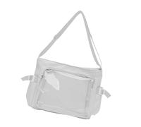 ULIJTH Sac pratique en nylon avec sangle réglable Transparent Badge Vitrine Sac à main pour usage quotidien école shopping Sac à fenêtre Transparent, blanc, One Size