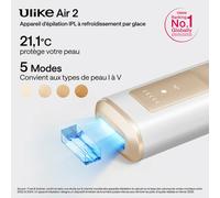 Ulike Air 2 Appareil d'épilation IPL pour femmes et hommes avec technologie de refroidissement par glace, résultats quasi indolores, alternative sûre à l'épilation au laser, pour le corps et le visage
