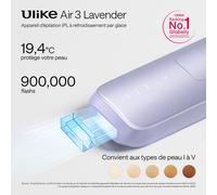 Ulike Air 3 Appareil d'épilation IPL pour le visage et le corps à la maison, Alternative à l'épilation au laser, avec système de refroidissement par glace saphir pour des résultats indolores durables,