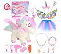 Ulikey Électronique Licorne Jouet avec Marche, Lumières et Musique - Peluche Interactive à Fonction Vocale Enregistrée - Cadeau pour Enfants Filles 3-8 Ans