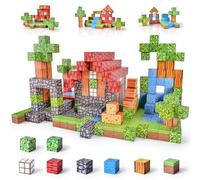 Ulikey Magnetic Blocks Enfant, 80 Pièces Construction Magnetique Enfant 2.5CM Jeux de Construction Magnétique Forêt Cube Magnétique pour Enfants 3 4 5 6 7 8 9 10 Ans (Aventure en Forêt)