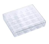 ULILICOO 25 Grille Transparente boîte à canette Bobine de Machine à Coudre et Ruban à mesurer Souple boîte de Rangement Organisateur de Fil (Transparent)