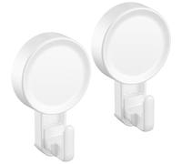 Ulinek Lot de 2 Crochet Ventouse Puissante Réutilisable, Crochet Mural pour Salle de Bain Porte Serviette Peignoir Torchon, Patère Ventouse Cuisine Douche Charge 5Kg