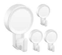 Ulinek Lot de 4 Crochet Ventouse Puissante Réutilisable, Crochet Mural pour Salle de Bain Porte Serviette Peignoir Torchon, Patère Ventouse Cuisine Douche Charge 5Kg