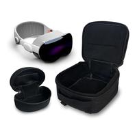 ULIONTAC Étui de casque de réalité virtuelle - Sac de transport en nylon 1000D pour casque Apple Vision Pro Meta Quest VR - Sac de rangement pour accessoires de tête, Noir , Moderne