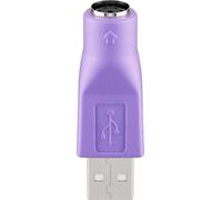 Uliwamowi Lot de 4 Adaptateur PS2 vers USB, 2 PS/2 Femelle vers USB Mâle Adaptateur et 2 Mâle Adaptateurs PS/2 to USBA Femelle Keyboard Mouse Adapter pour Claviers, Connexion Mini-DIN 6, Violet/Vert