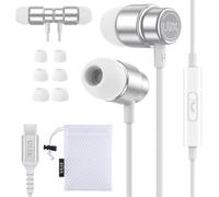 UliX Rider Écouteurs USB C magnétiques USB-C pour iPhone 16 15 Pro Max Plus Samsung Galaxy S24 S23 Ultra S22 S21 FE S20 Z Flip 3 Fold 4 A53 A54, écouteurs USB de type C, blanc