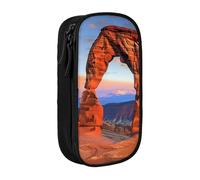 ULKMFFCF Arches National Park Trousse à crayons avec fermeture éclair pour étudiants, noir, grande capacité pour l'école, le bureau, les voyages et le maquillage, Noir , Taille unique, Cartable