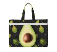 ULKMFFCF Beau sac à documents en toile imprimée à pois avec fermeture éclair et poignée pour l'école, le bureau, les voyages, avocado, Taille unique