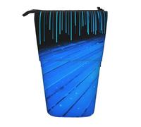 ULKMFFCF Blue Line Trousse télescopique imprimée sur pied - Jolie trousse d'école, trousse de maquillage, trousse de maquillage, porte-stylo, Noir , Taille unique, Cartable