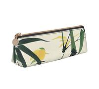 ULKMFFCF Cartoon Birds Art Painting Printed Triangle Pencil Case - Cute Leather Zip Pouch for School, Office, Travel and Makeup, blanc, Taille unique, Cartable