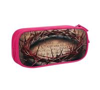 ULKMFFCF Crown of Thorns Trousse à crayons avec fermeture éclair pour l'école, le bureau, les voyages et le maquillage Noir, rose, Taille unique, Cartable