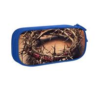 ULKMFFCF Crown of Thorns Trousse à crayons avec fermeture éclair pour l'école, le bureau, les voyages et le maquillage Noir, bleu, Taille unique, Cartable