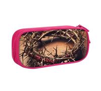 ULKMFFCF Crown of Thorns Trousse à crayons avec fermeture éclair pour l'école, le bureau, les voyages et le maquillage Noir, rose, Taille unique, Cartable