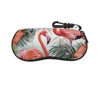 ULKMFFCF Étui à lunettes souple avec fermeture éclair et clip Motif flamants roses pour homme et femme, Noir , taille unique