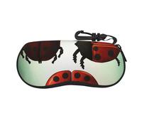 ULKMFFCF Étui à lunettes souple avec fermeture éclair et clip Motif petit panda rouge pour homme et femme, Dessin animé coccinelle, taille unique