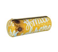 ULKMFFCF Goodlooking Hello Sunshine Trousse ronde en cuir avec fermeture éclair pour l'école, le bureau, les voyages et le maquillage, blanc, Taille unique, Cartable