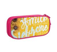 ULKMFFCF Goodlooking Trousse à crayons avec fermeture éclair Motif Hello Sunshine Noir, rose, Taille unique, Cartable