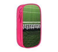 ULKMFFCF Grande trousse à crayons avec imprimé terrain de football vert - Grande capacité - Pour l'école, le bureau, les voyages, le maquillage, rose, Taille unique, Cartable