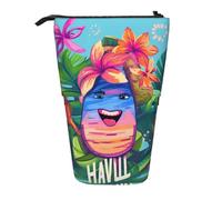 ULKMFFCF Hello Hawaï Trousse télescopique imprimée sur pied - Jolie trousse d'école, trousse de maquillage, trousse de maquillage, porte-stylo, Noir , Taille unique, Cartable