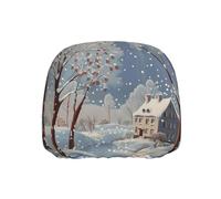 ULKMFFCF Housses universelles pour appuie-tête de siège de voiture avec motif paysage d'hiver pour décoration intérieure de voiture, 1 pièce