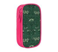 ULKMFFCF Hunter Trousse à crayons avec fermeture éclair pour étudiants, grande capacité et maquillage Motif pétales floraux Vert, rose, Taille unique, Cartable
