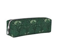 ULKMFFCF Hunter Trousse à crayons en cuir avec imprimé pétales floraux Vert - Jolie pochette zippée pour l'école, le bureau, les voyages et le maquillage, blanc, Taille unique, Cartable
