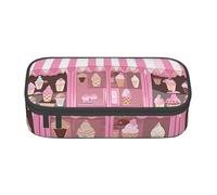 ULKMFFCF Ice Cream Store Trousse à crayons avec compartiments - Grande capacité - Pour l'école, le bureau, les voyages, Noir , Taille unique, Cartable