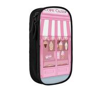 ULKMFFCF Ice Cream Store Trousse à crayons avec imprimé rose - Grande capacité - Pour l'école, le bureau, les voyages, le maquillage, Noir , Taille unique, Cartable