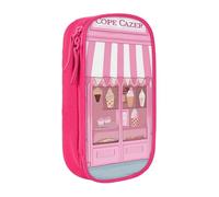 ULKMFFCF Ice Cream Store Trousse à crayons avec imprimé rose - Grande capacité - Pour l'école, le bureau, les voyages, le maquillage, rose, Taille unique, Cartable