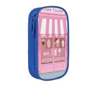 ULKMFFCF Ice Cream Store Trousse à crayons avec imprimé rose - Grande capacité - Pour l'école, le bureau, les voyages, le maquillage, bleu, Taille unique, Cartable