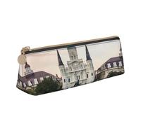 ULKMFFCF Jackson Trousse à crayons carrée en cuir avec fermeture éclair pour l'école, le bureau, les voyages et le maquillage, blanc, Taille unique, Cartable