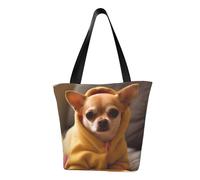 ULKMFFCF Joli sac à bandoulière imprimé avec chapeau pour femme, sac à main, sac fourre-tout, sacs de courses, Chihuahua déprimé mignon, Taille unique