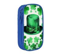 ULKMFFCF Jolie trousse à crayons imprimée « Happy st Patrick's Day », noire, grande capacité pour étudiants, papeterie, école, bureau, voyage, maquillage, bleu, Taille unique, Cartable