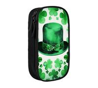 ULKMFFCF Jolie trousse à crayons imprimée « Happy st Patrick's Day », noire, grande capacité pour étudiants, papeterie, école, bureau, voyage, maquillage, Noir , Taille unique, Cartable